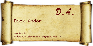 Dick Andor névjegykártya